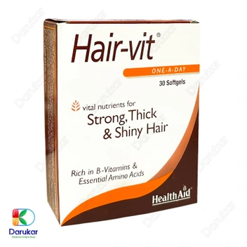 تصویر هیرویت کپسول 30 عددی هلث اید ا Hair-Vit 30 Tablets Health Aid Hair-Vit 30 Tablets Health Aid