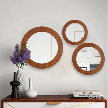 تصویر آینه گرد سه عددی،آینه دکوراتیو،مجموعه ی سه عدد باهم،آینه گرد ،آینه،آینه سرویس بهداشتی،آینه حمام،آینه اتاق خواب،آینه پذیرایی 