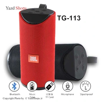 تصویر اسپیکر بلوتوثی قابل حمل تی اند جی مدل TG-113 ا T And G Tg-113 Portable Bluetooth Speaker T And G Tg-113 Portable Bluetooth Speaker