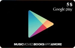 تصویر گیفت کارت ۵ دلاری گوگل پلی ا Google Play Gift Card 5$ Google Play Gift Card 5$