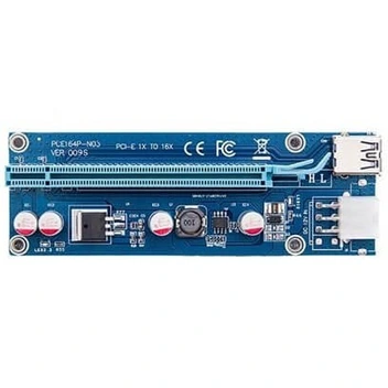 تصویر رایزر کارت گرافیک PCIE x1 به x16 با رابط کابل USB3.0 ا PCIE 1x to 16x Ver009S Riser Card USB 3.0 Adapter Extender PCIE 1x to 16x Ver009S Riser Card USB 3.0 Adapter Extender